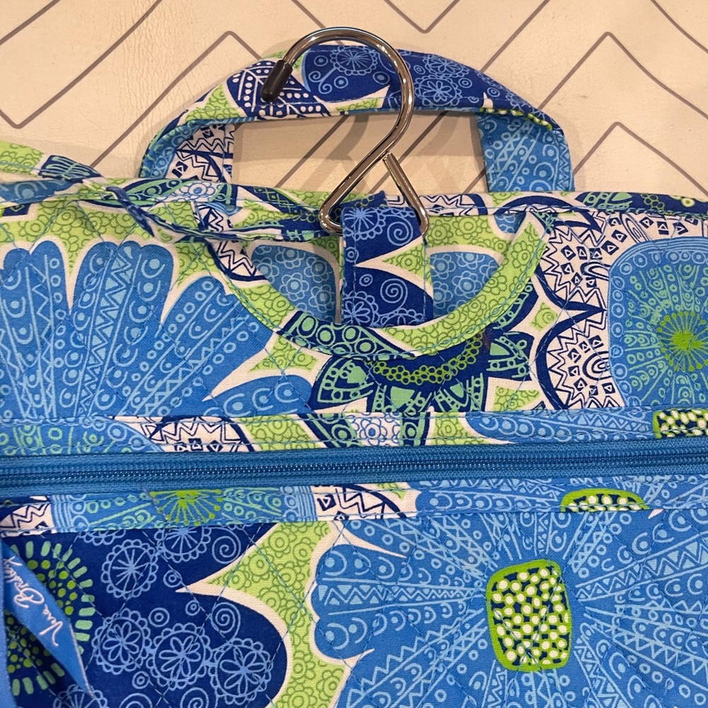 Vera Bradley Green and Blue Paisley Cosmetic Travel Organizer - Picture 6 of 12